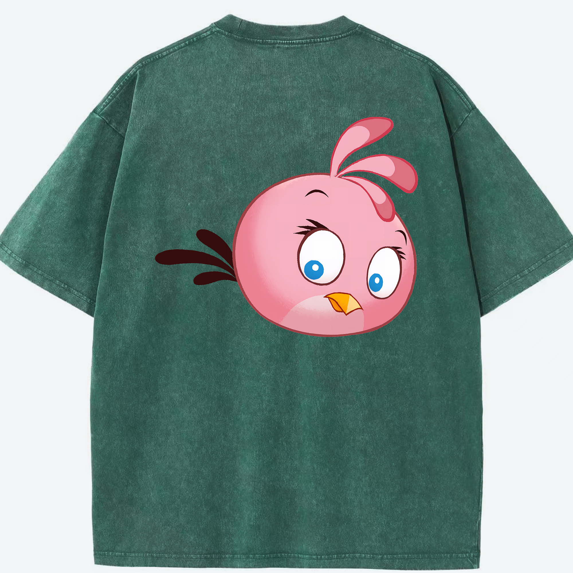 （画像用） Angry Birds アングリーバード 綿100% ヴィンテージ風 半袖Tシャツ（背面プリント）